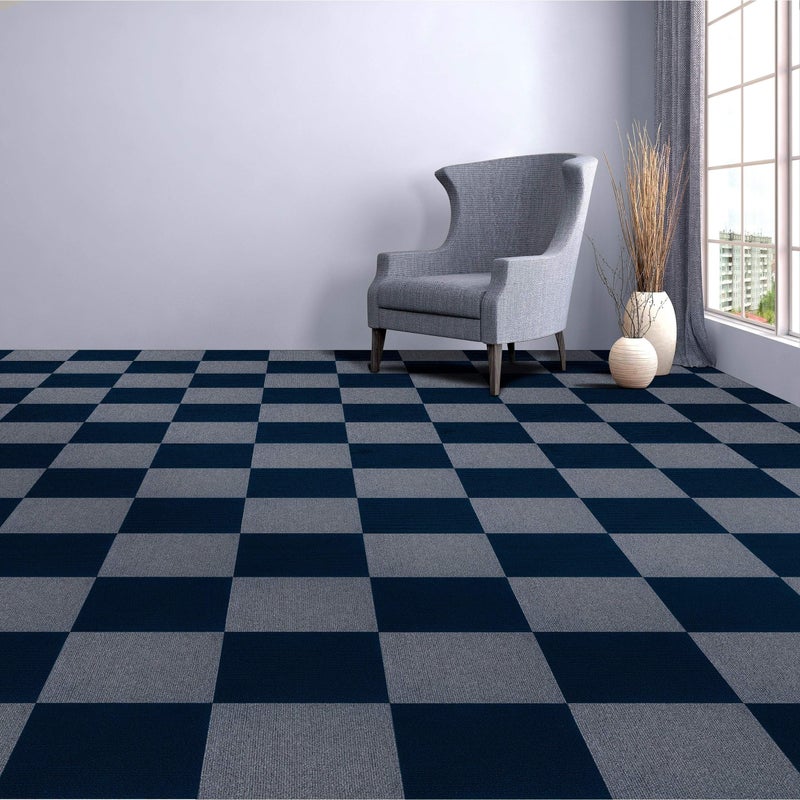 Achim Nexus Self Adhesive 12-Inch Carpet Floor Tiles, 12 Tiles - 12" x 12", Navy Blue - Peel & Stick, DIY Flooring for Kitchen, Dining Room, Bedrooms & Bathrooms by Achim Home Decor - Image 5